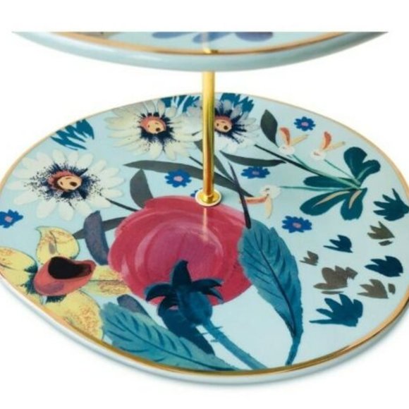 Disney Alice in Wonderland by Mary Blair Floral Teatime 2-Tiered Serving Tray - Picture 5 of 6